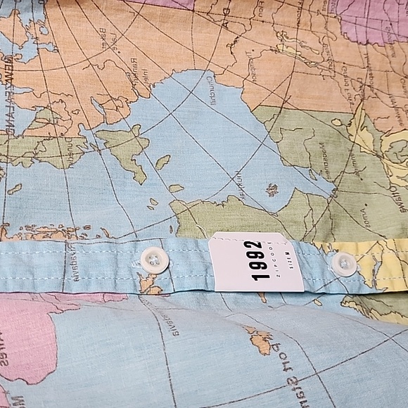 Vintage ZIPCODE 1992 World Map All Over Print Single Stitch Shirt M RARE EUC - Picture 6 of 9